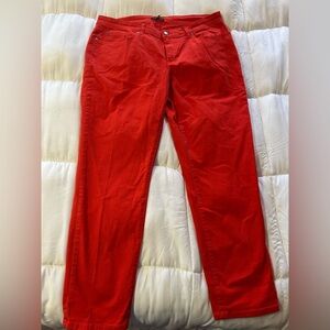 Eileen Fisher Organic Cotton Skinny Jeans in Red Orange